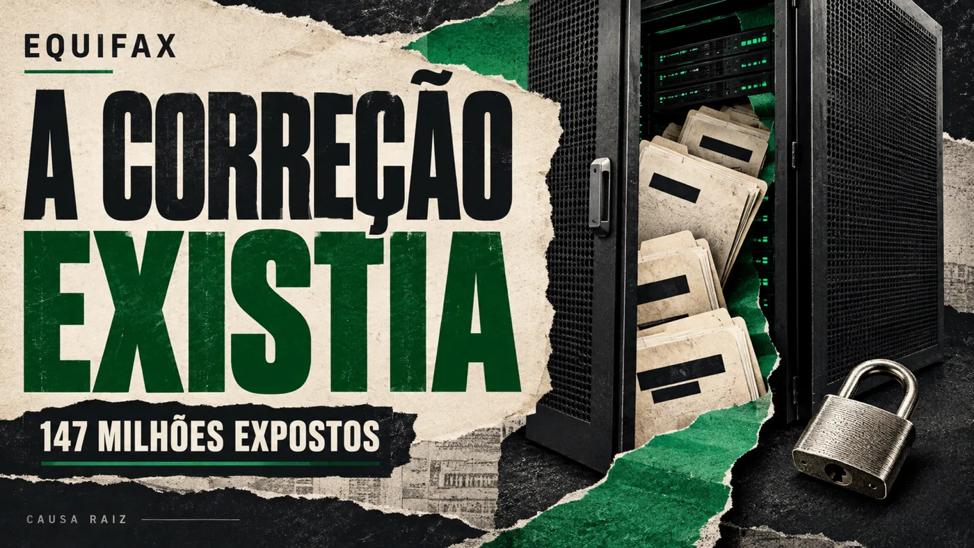 Colagem ilustrativa de arquivos fictícios saindo de um servidor, ao lado de um cadeado aberto.